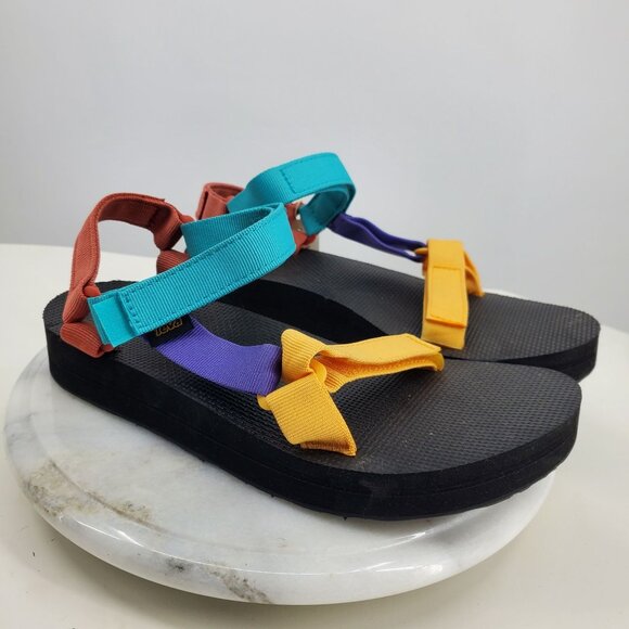 NWT Teva Women's Midform Universal Bright Retro Multicolor Strappy Sandals 10 - Picture 2 of 10